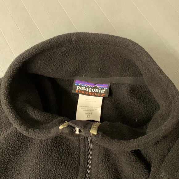PATAGONIA MEN’s Syncilla Fleece Long Sleeve Pullover BLACK  XL SUPER WARM GUC - Picture 5 of 8